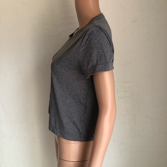 Adidas Gray Elastic T-Shirt Women’s Size S Activewear Short Sleeves Dri-Fit Logo - Picture 4 of 16
